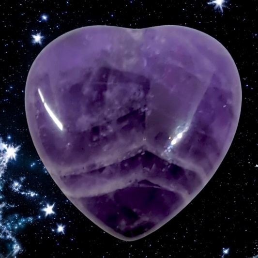 Chevron Amethyst Heart 30mm