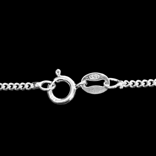 925 Sterling Silver 1.5mm Diamond Cut Hammered Trace Chain 20" Stamped