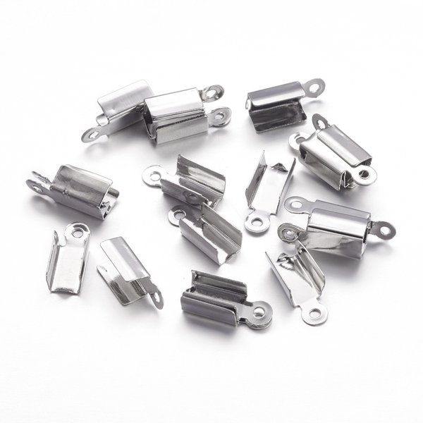 20 pcs Iron Platinum Plated Cord Ends