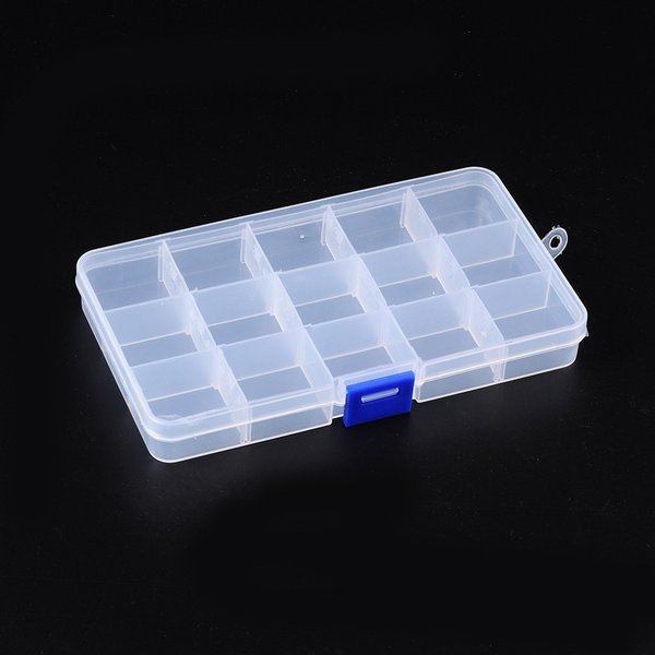 Plastic Beads Storage Container with Adjustable Dividers