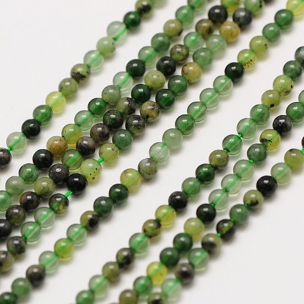 Natural Gemstone Jade Round Beads Strand 2 mm
