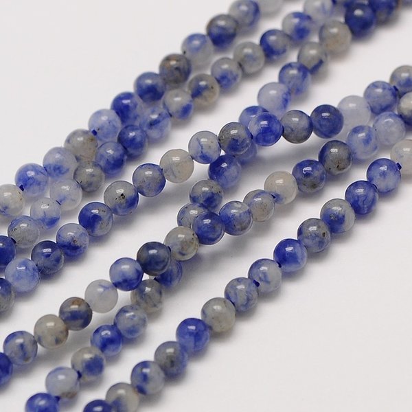 Natural Gemstone Blue Spot Jasper Round Beads Strand 2 mm
