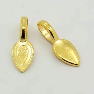 Tibetan Style Pad Bails Gold x 10 (Hypoallergenic)