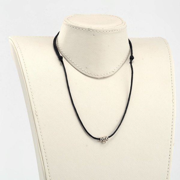 Cord Necklace Adjustable with Antique Silver Bail Hanger