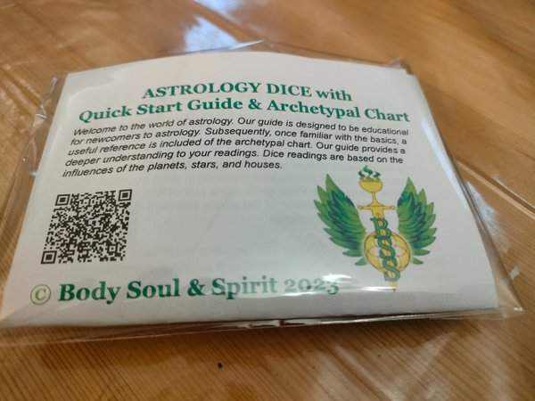 ASTROLOGY DICE with FREE Astrology Beginners Guide & Advanced Archetypal Chart by Body Soul & Spirit